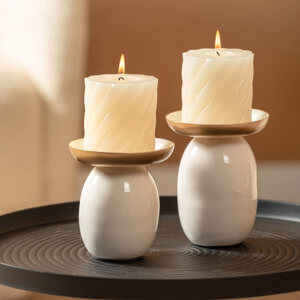 Present Time Pillar Candle Holder Mila Small
